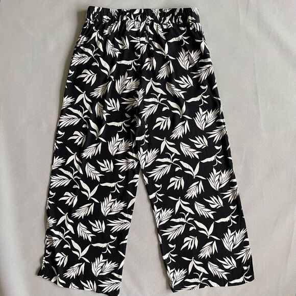 Loft Pull On Wide Leg Cropped Pants in Palm Women’s Size SP - Picture 4 of 10